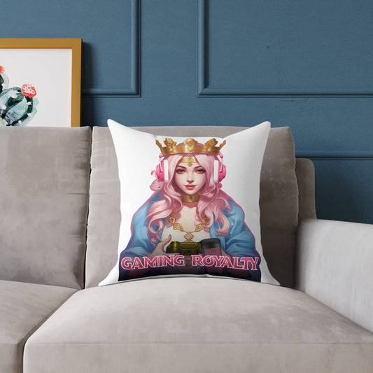 Gaming Royalty spun polyester pillow - White