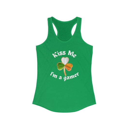 Kiss Me I'm a Gamer Women's Ideal Racerback Tank