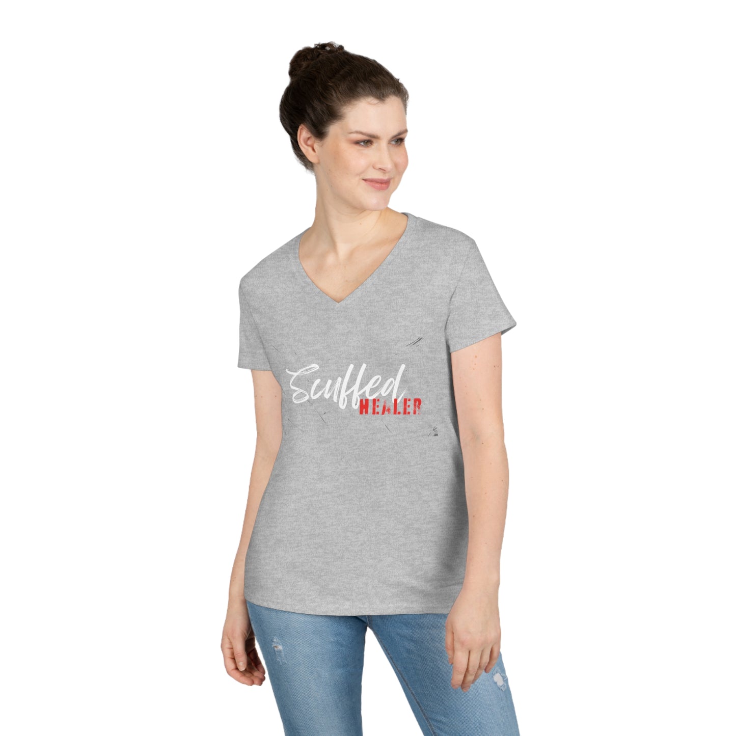 Scuffed Healer Ladies' V-Neck T-Shirt