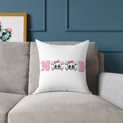 The Cutest Noob spun polyester pillow - White