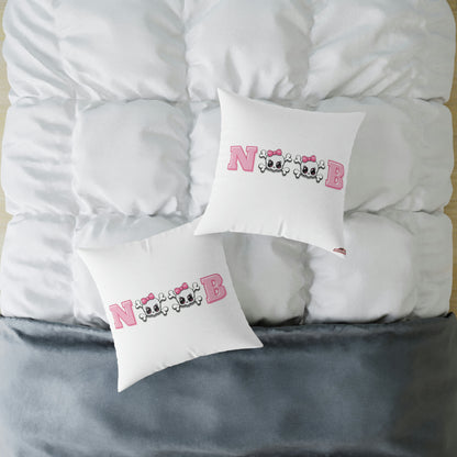 The Cutest Noob spun polyester pillow - White