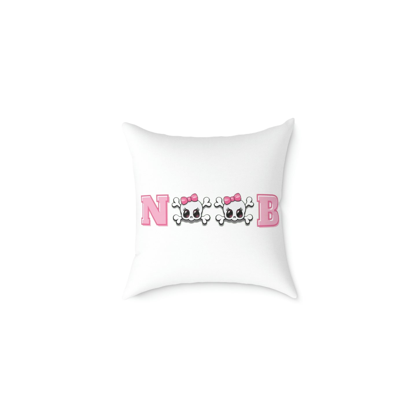 The Cutest Noob spun polyester pillow - White