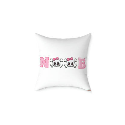 The Cutest Noob spun polyester pillow - White