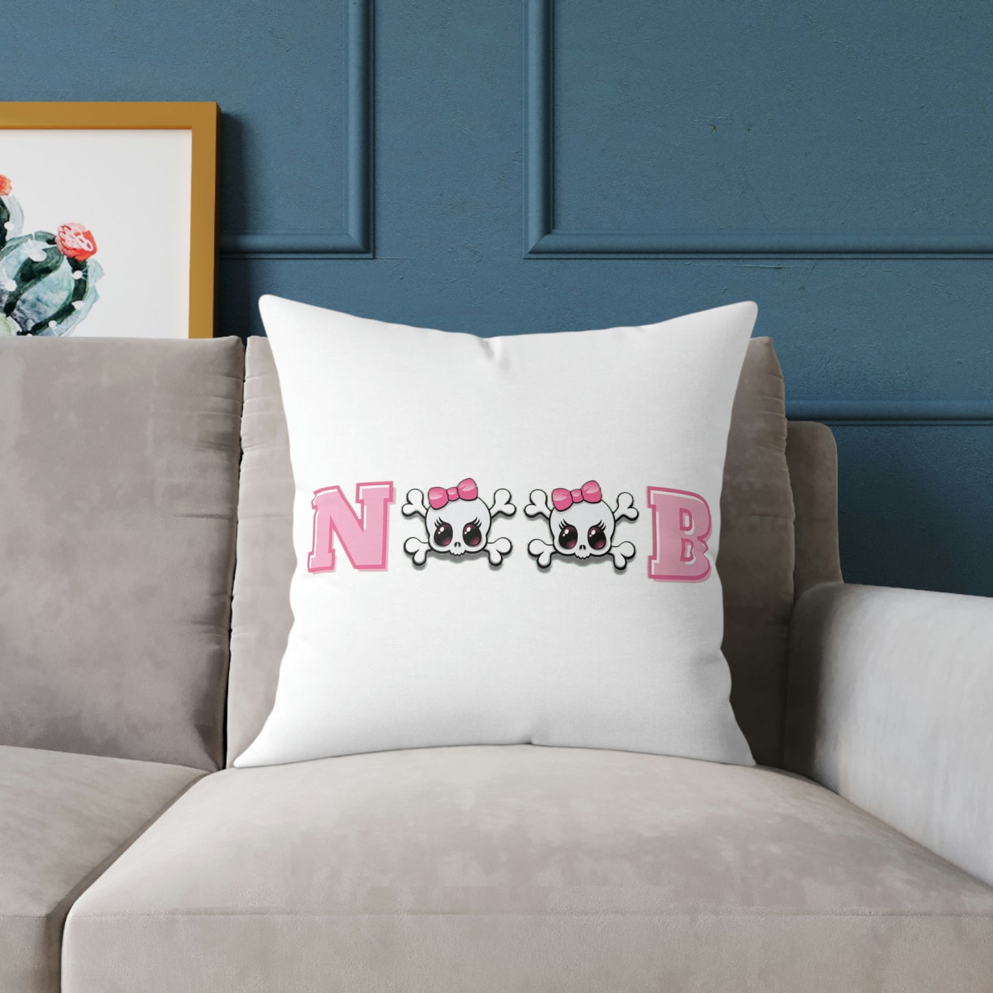 The Cutest Noob spun polyester pillow - White