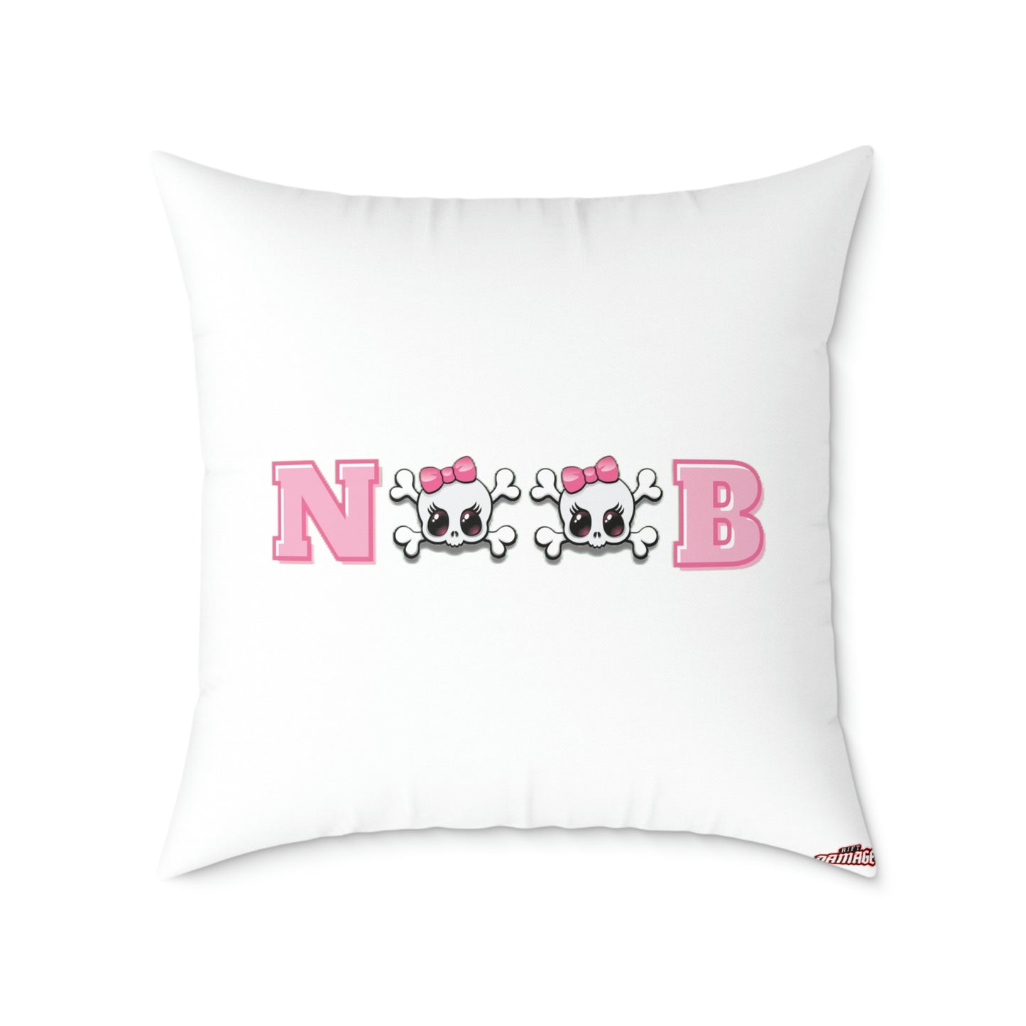 The Cutest Noob spun polyester pillow - White