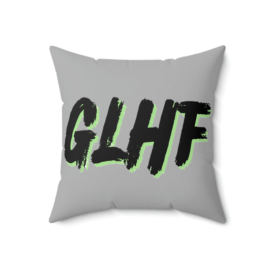 GLHF Green Polyester Square Pillow