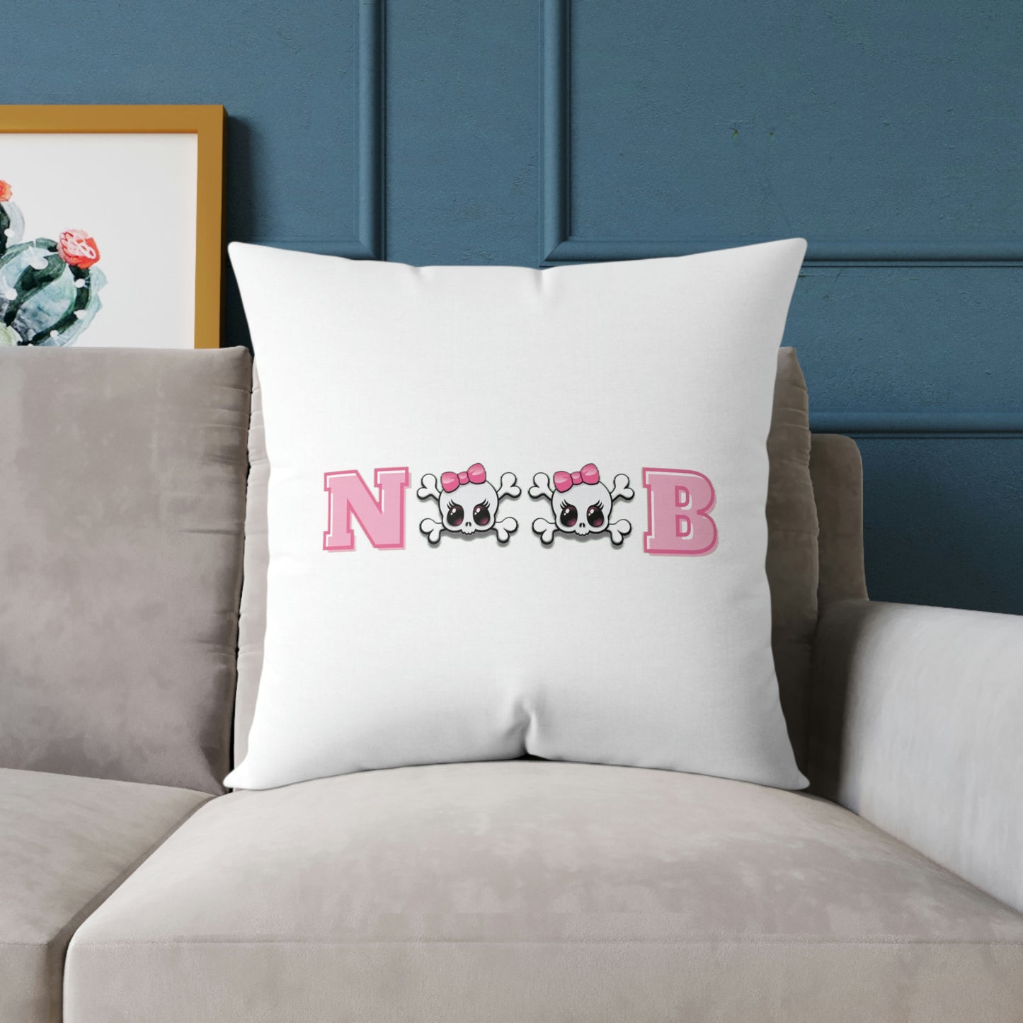 The Cutest Noob spun polyester pillow - White