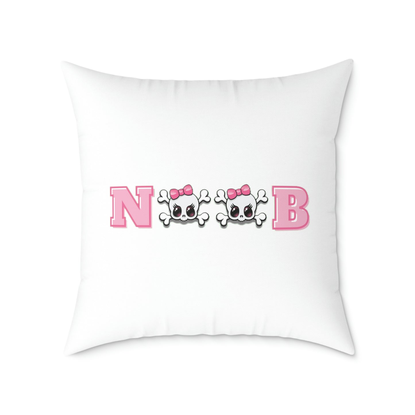 The Cutest Noob spun polyester pillow - White