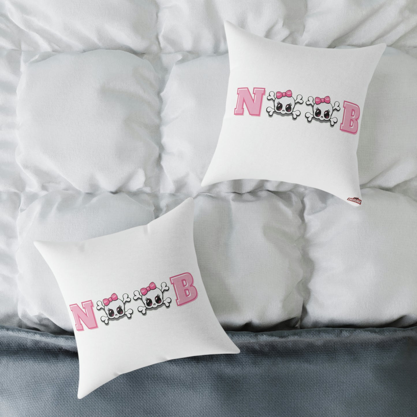 The Cutest Noob spun polyester pillow - White