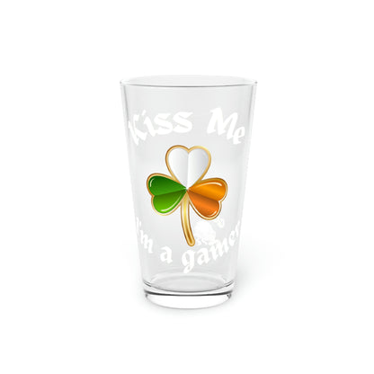 Kiss Me, I'm a Gamer Pint Glass, 16oz